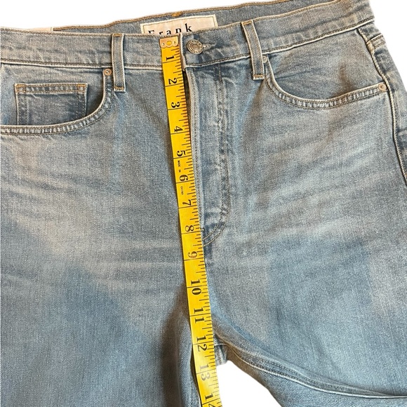 Frank & Eileen Monaghan Blue Denim Raw Hem Straight Leg Hi Rise Jeans Size 31 - Picture 11 of 14
